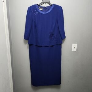 Donna Morgan women's formal midi dress size 16WP blue wedding guest